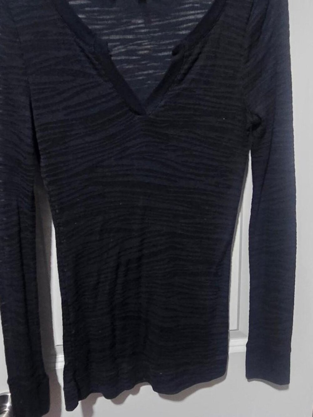 Wishful Park black long sleeve top with V-neckline. Size L #goth #alternative